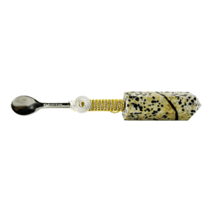 Dalmatian jasper spoon with silver wire.