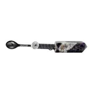 Amethyst crystal smoking pipe with spoon.