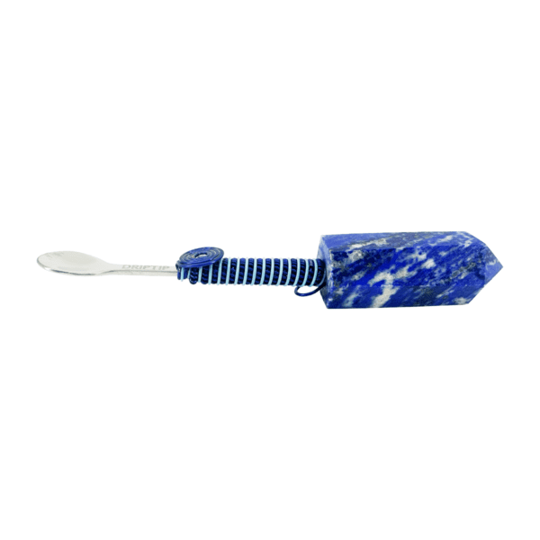 Blue Lapis Lazuli spoon with silver handle.