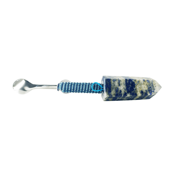 Lapis lazuli crystal spoon tool.