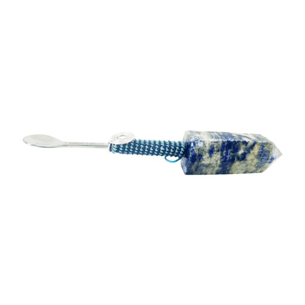 Lapis lazuli spoon with wire handle.