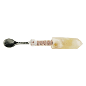 Crystal-topped spoon for smoking herbs.