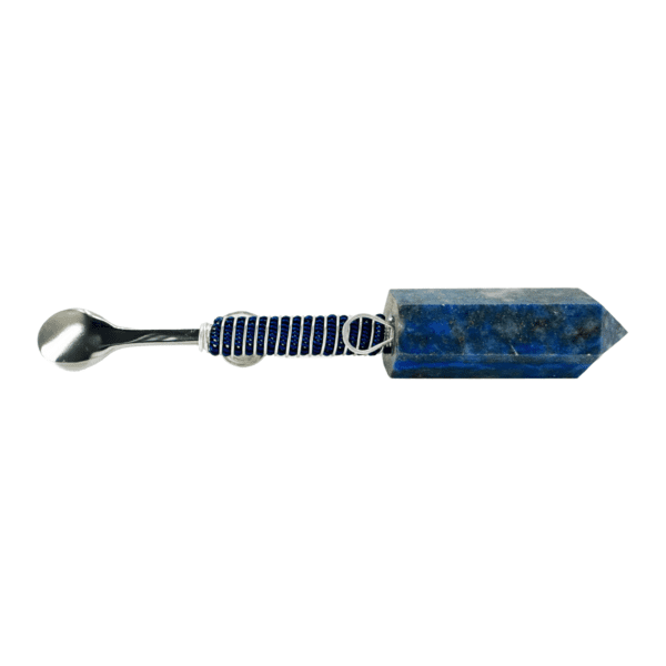 A blue stone with a wrench on it