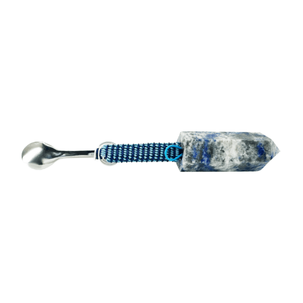 Blue and silver lapis lazuli spoon.