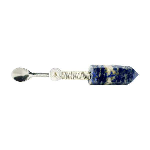 Blue lapis lazuli crystal spoon tool.