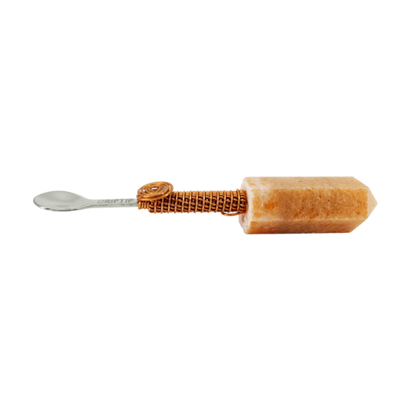 Stone and metal spoon for honey